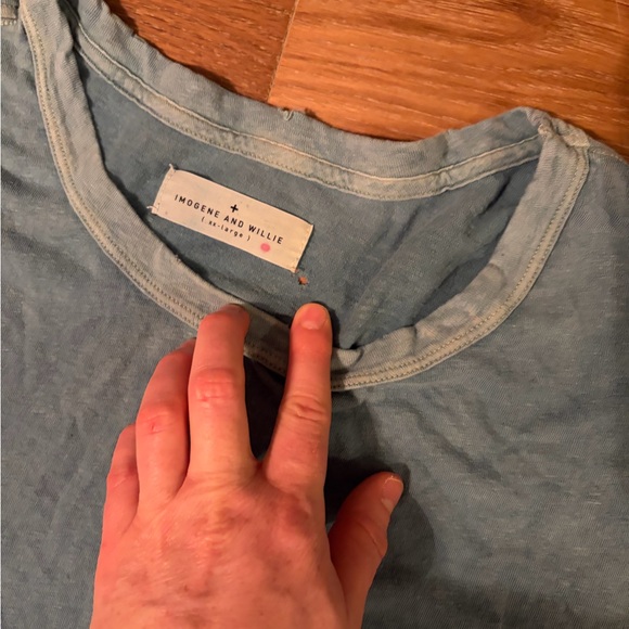 Imogene + Willie Men’s XXL Faded Blue Crew Neck T-Shirt with Pocket - Picture 4 of 7